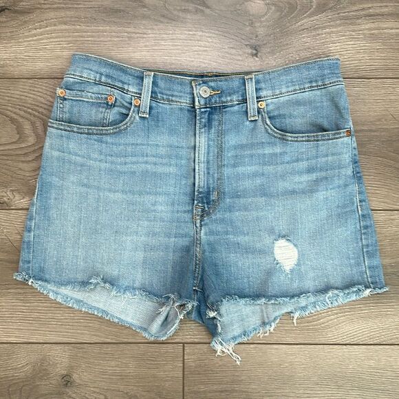 Levi’s High Rise Stretch Blue Jean Shorts Size‎ 31 - Picture 1 of 9